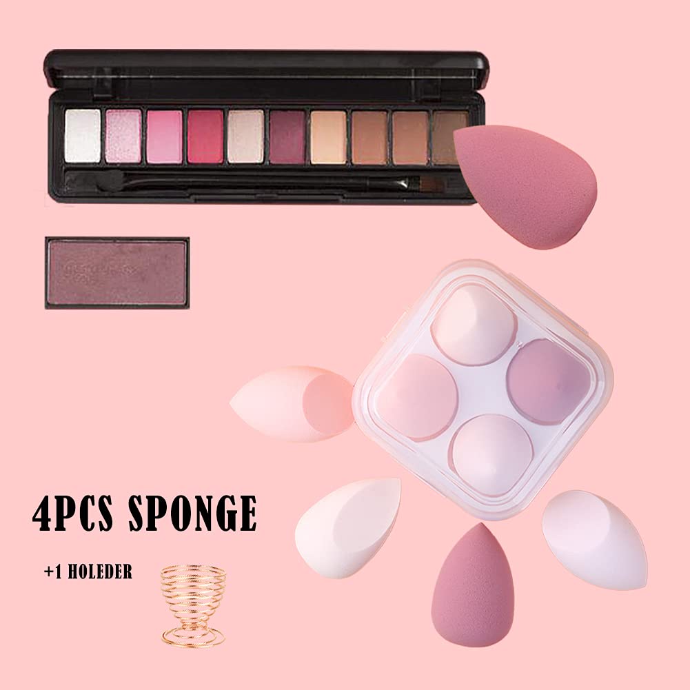 Beauty Sponge Set, 4 Pieces, with Holder