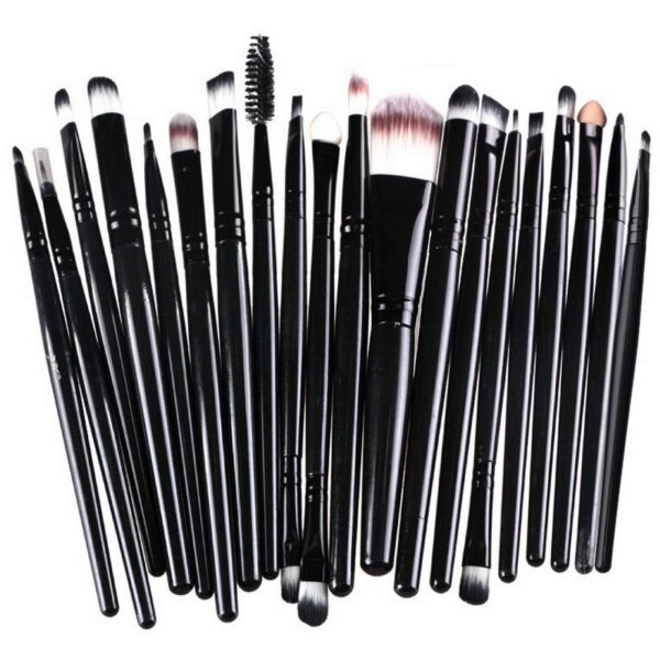 Beauty Brush Set, 20 Pieces, Black