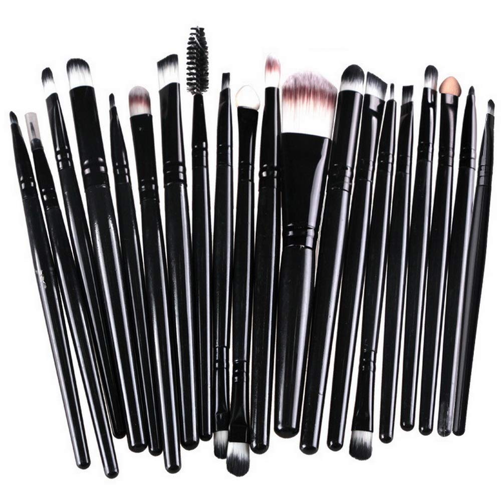 Beauty Brush Set, 20 Pieces, Black