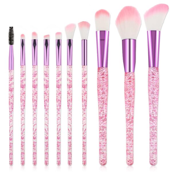 Beauty Brush Set, 10 Pieces, Crystal Style