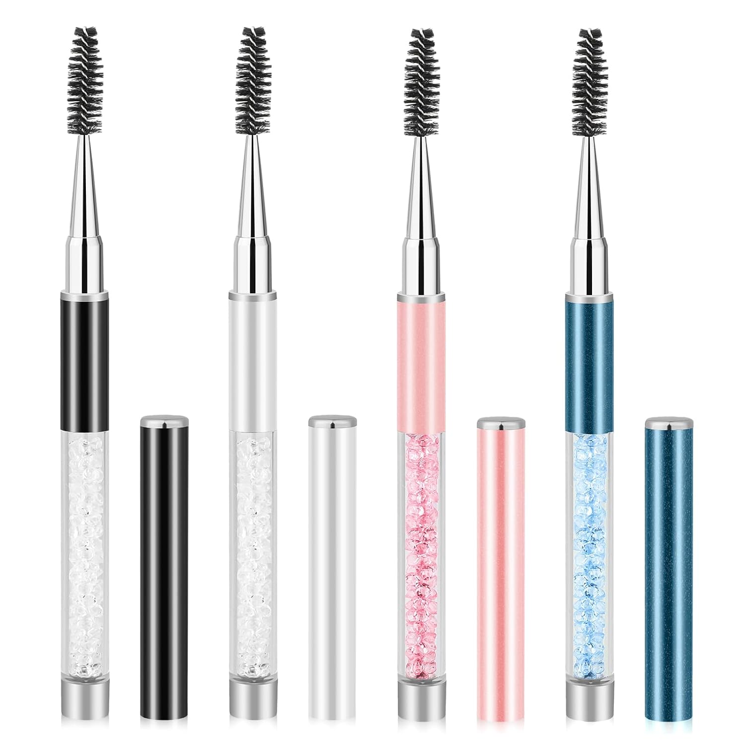 Portable Lash Wand Set, 4 Pieces, with Caps