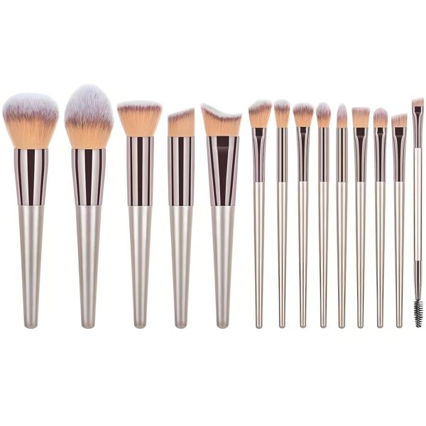 Beauty Brush Set, 14 Pieces, Synthetic Bristles