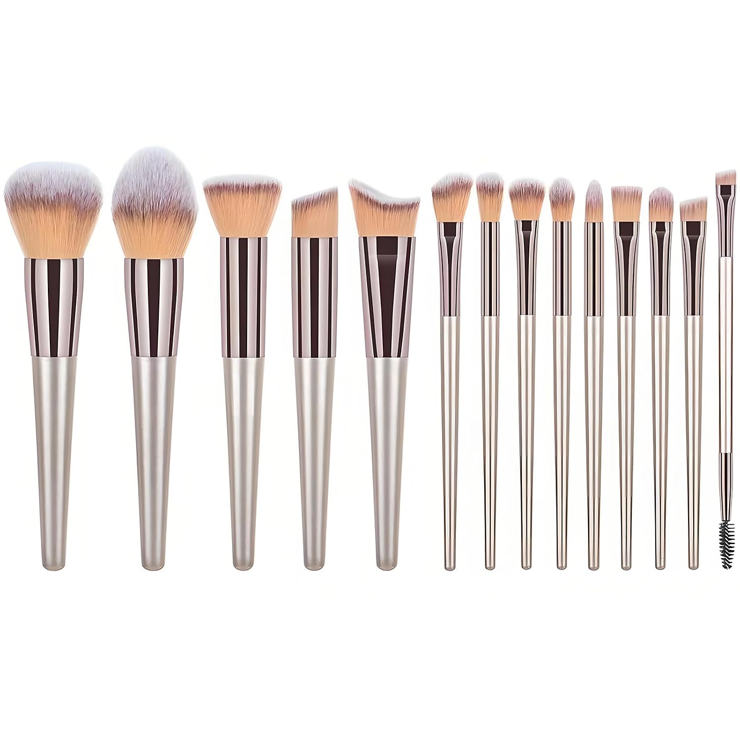 Beauty Brush Set, 14 Pieces, Synthetic Bristles