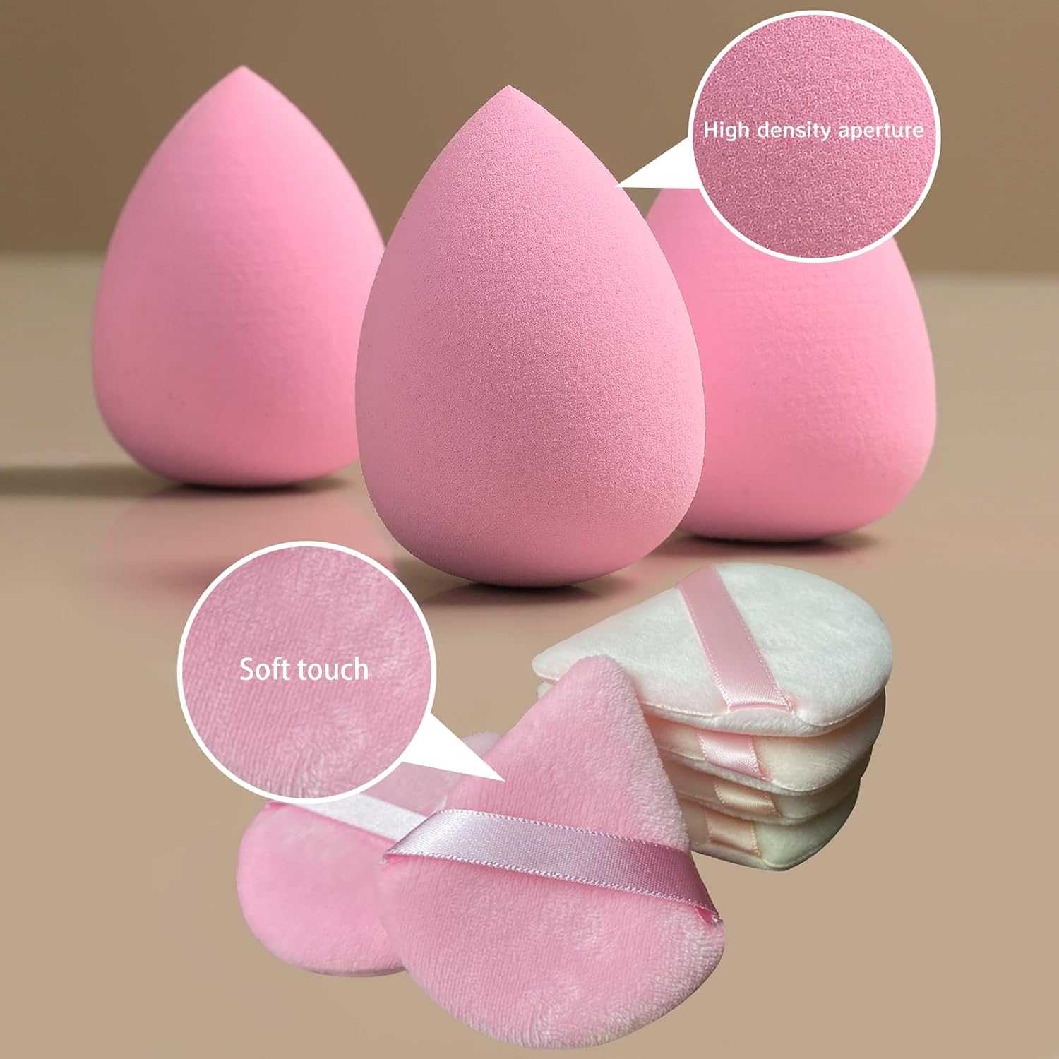 Beauty Sponge Set, 21 Pieces, Pink