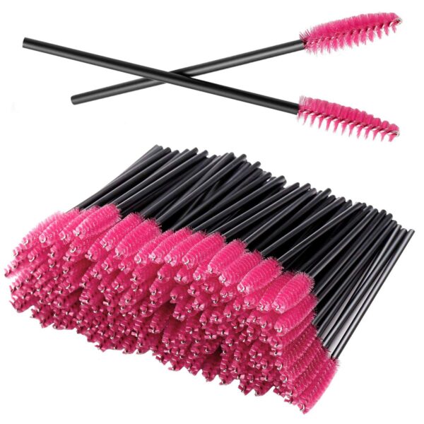Disposable Eyelash Brush Set, 100 Pieces, Rose
